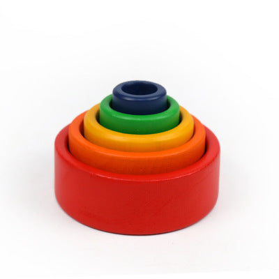 Children's solid wood rainbow blocks