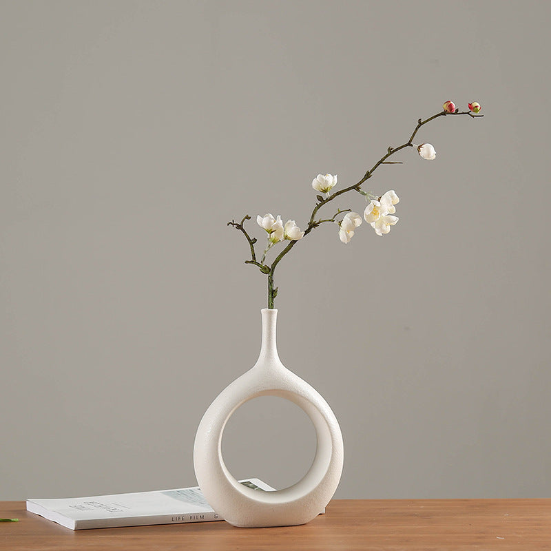 Handicraft decoration white ceramic vase