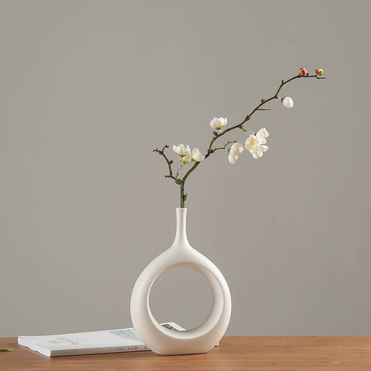 Handicraft decoration white ceramic vase