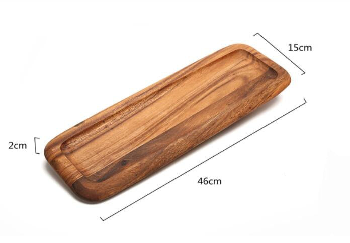 Log wooden tray dinner plate