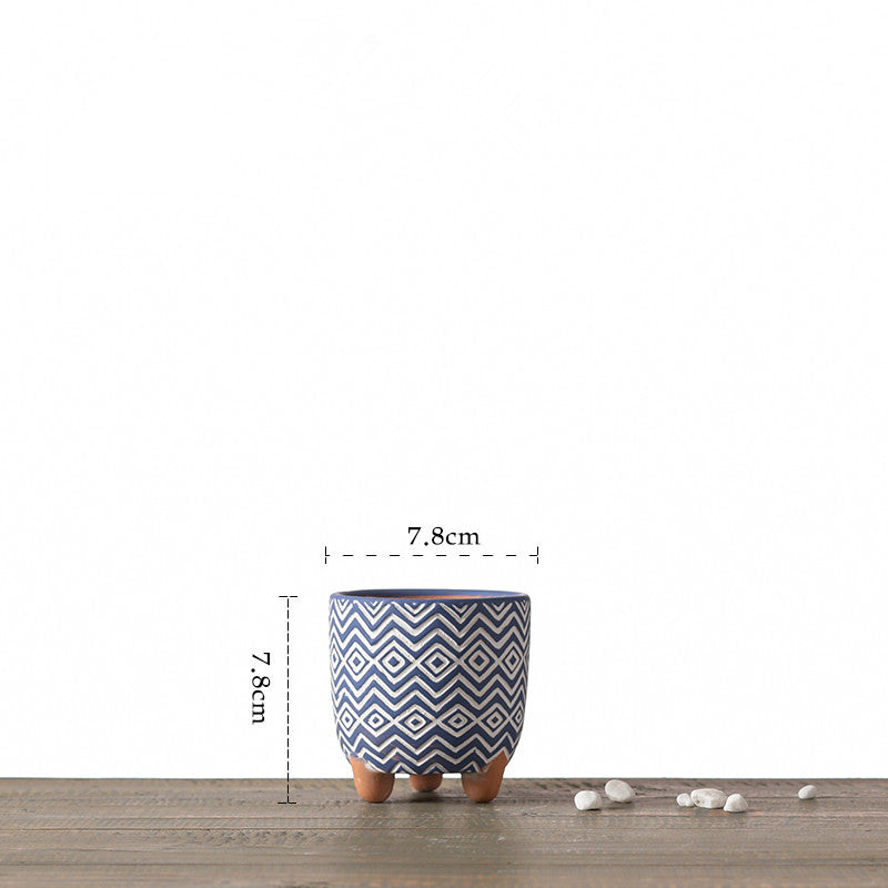 Nordic Style Geometric Pattern Ceramic Flower Pot