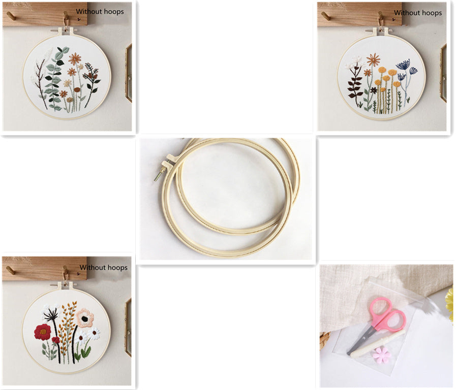 European-style Flowers DIY Embroidery Ribbon Set Beginners With Embroidery Shed Sewing Kit