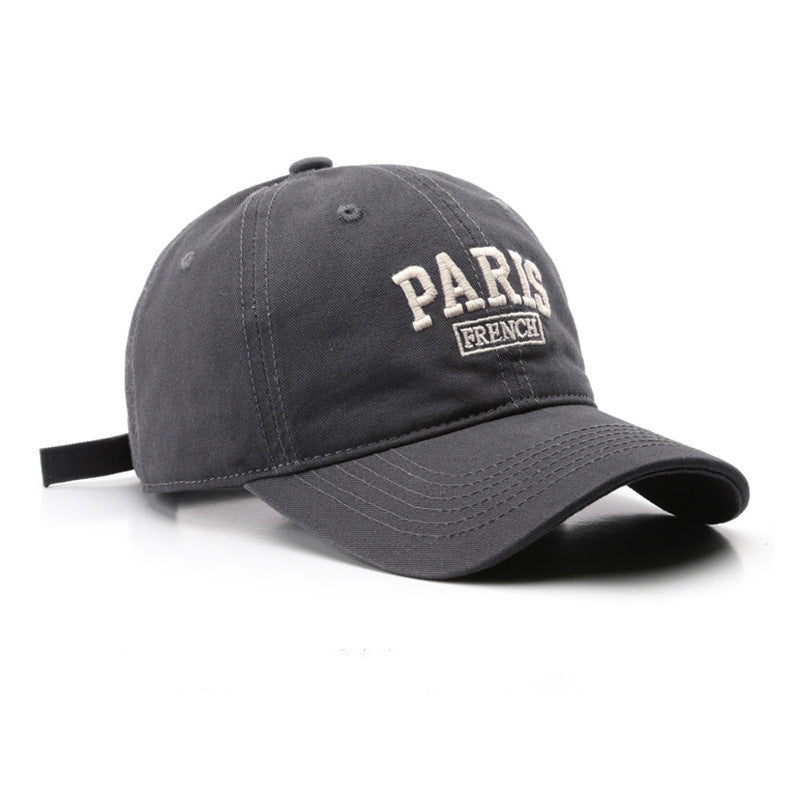 Personalized Washed Letters Embroidered Peaked Cap Outdoor Travel