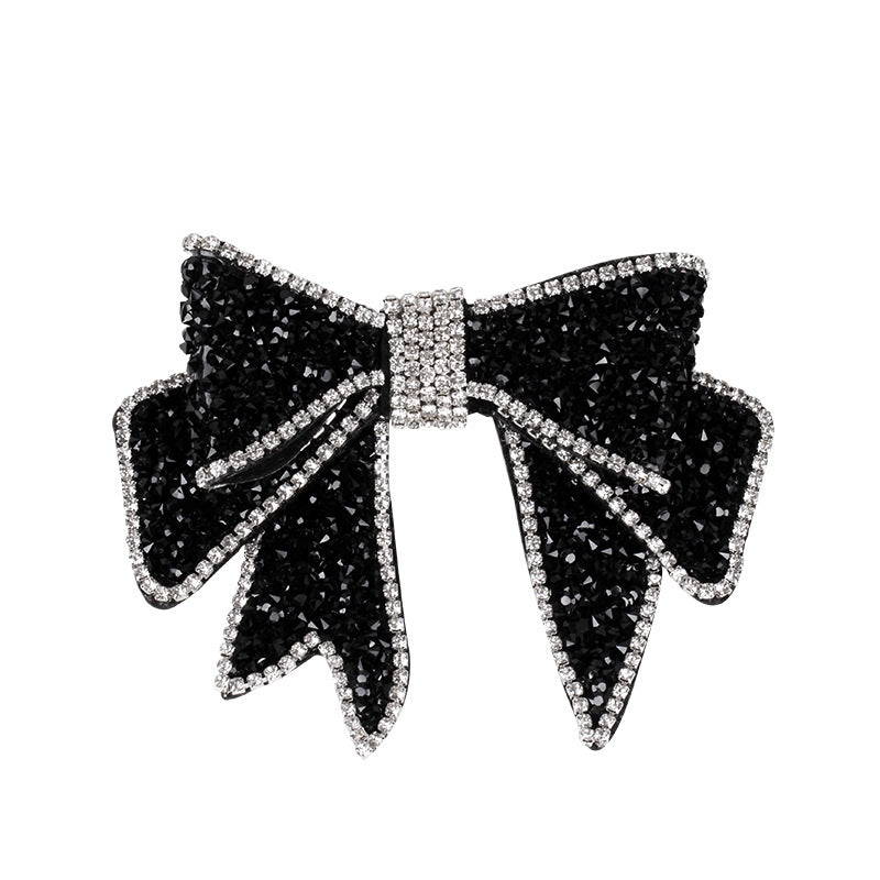 Rhinestone Bow Spring Clip Hair Clip