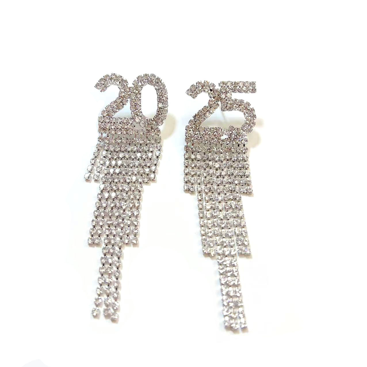 2025 Digital Rhinestone Letter Earrings