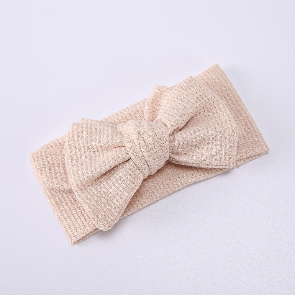 Baby Oversized Bow Children's Waffle Knit Knotted Headband Fontanelle Hair Accessories