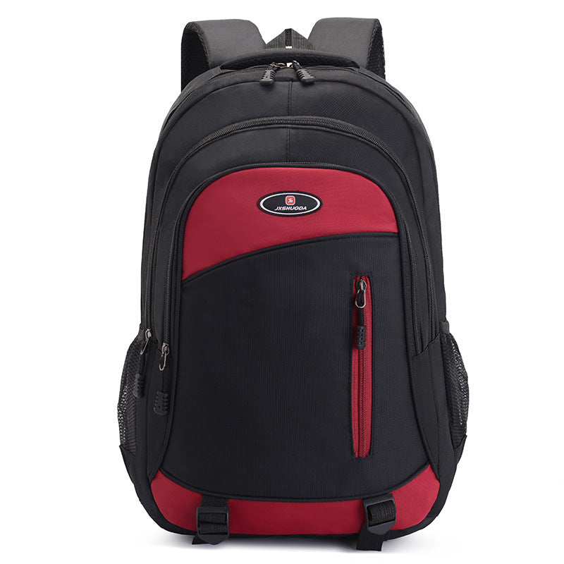 Mens Backpack Fashion Travel Computer College Student Bag Solid Color College Student Bag