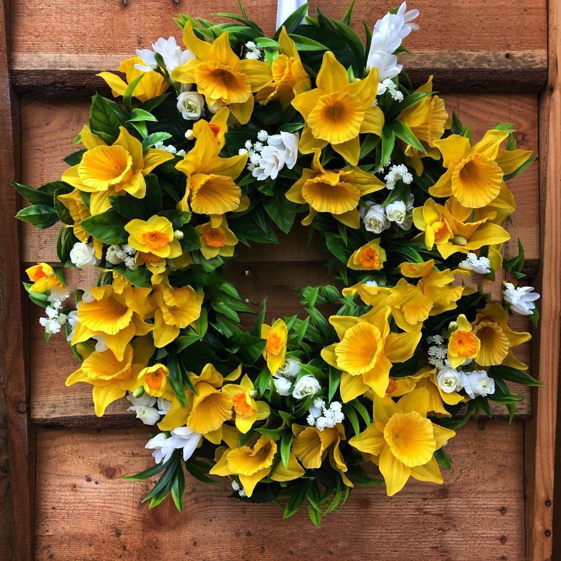 Easter Spring Yellow Daffodils Wreath Like Real Flowers