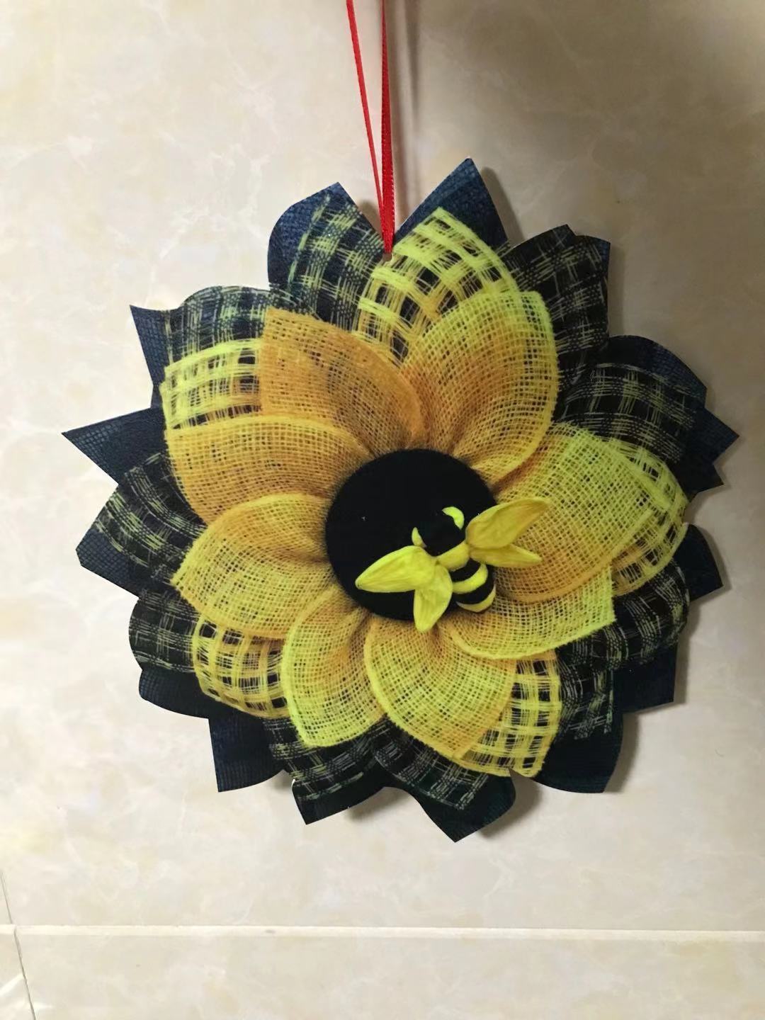 Bee Sunflower Wreath Wall Entrance Door Pendant