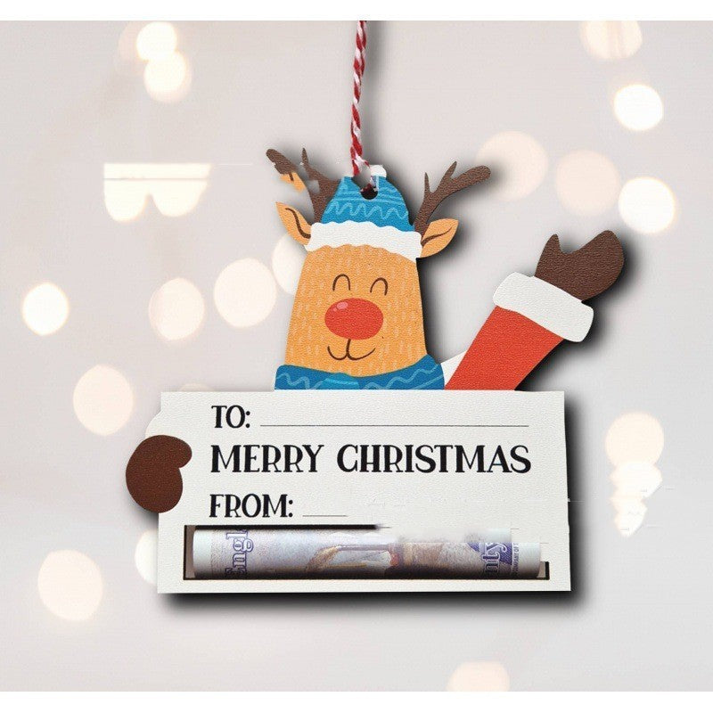 Christmas Wallet Hanging Wooden Decoration