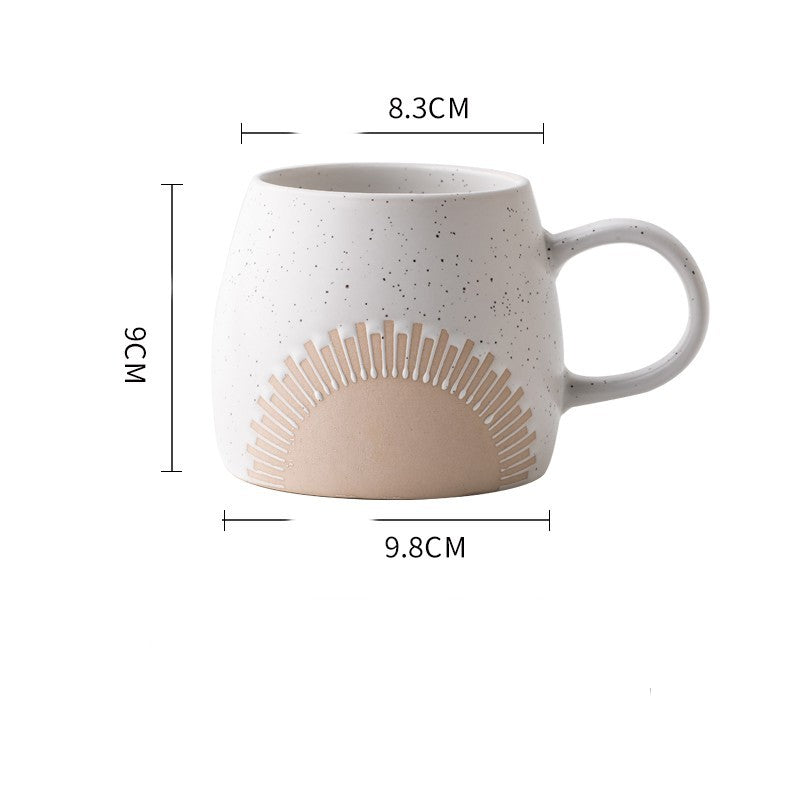 Ceramic Water Cup High Capacity Sesame Glaze