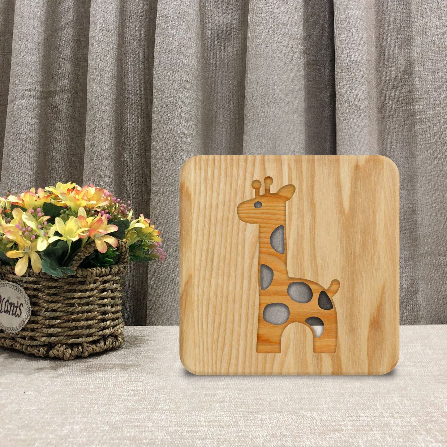 Giraffe Wooden Night Light