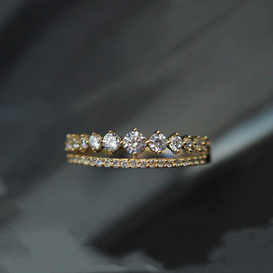 Exquisite Day Gorgeous Double Row Diamond Ring