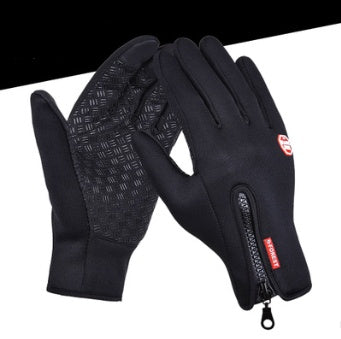 Outdoor Waterproof Gloves Touch Screen Windproof Riding Zipper Sports Winter Warm Fleece Mountaineering Gloves