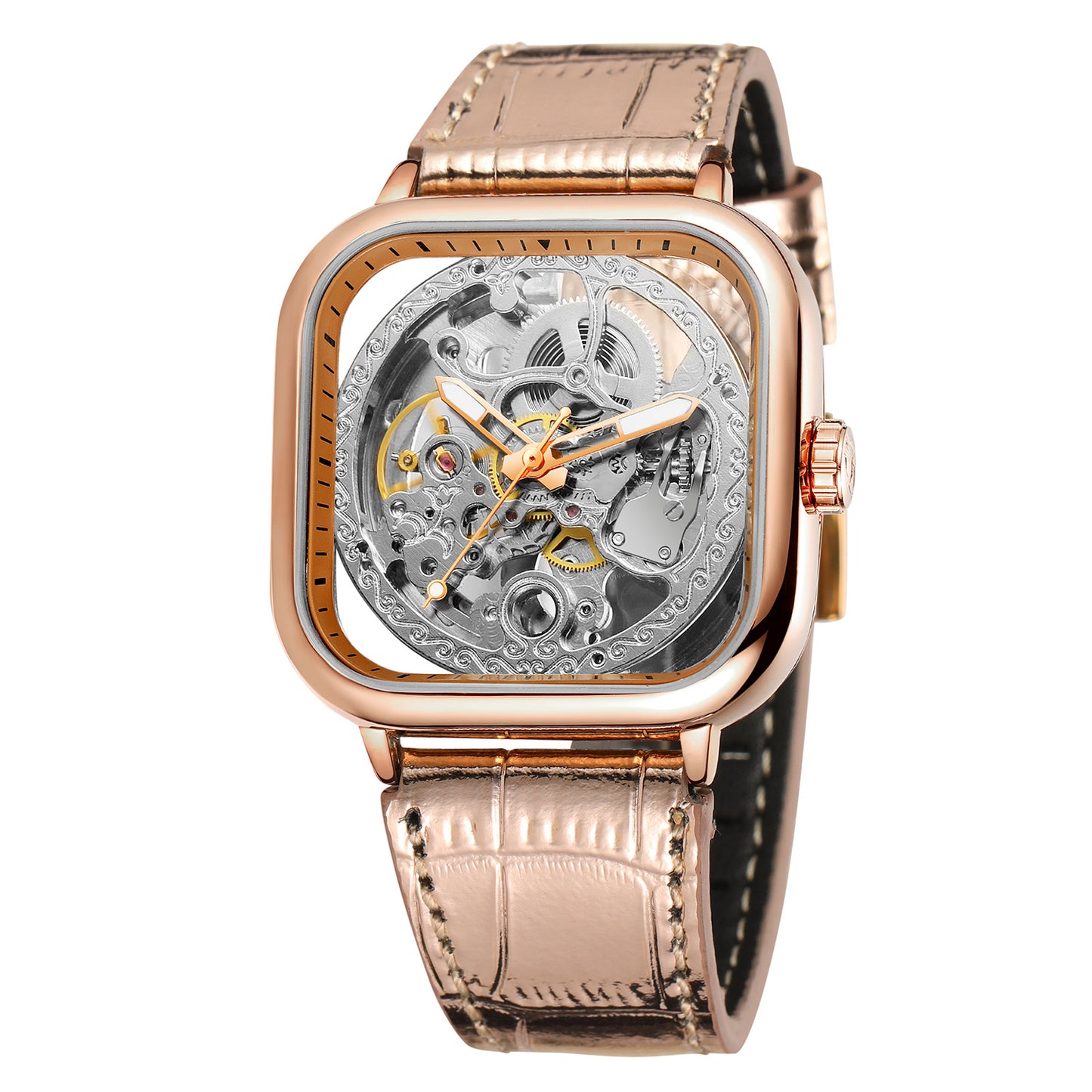 Square hollow men's automatic mechanical watch