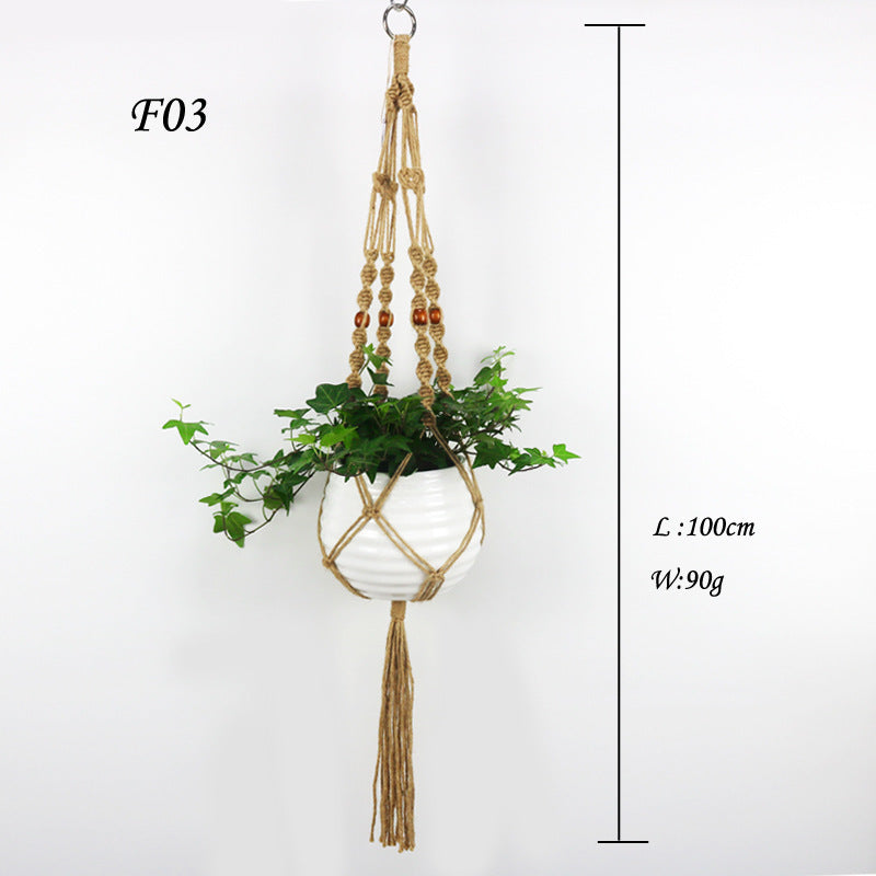 Bead hanging basket plant net hanging basket