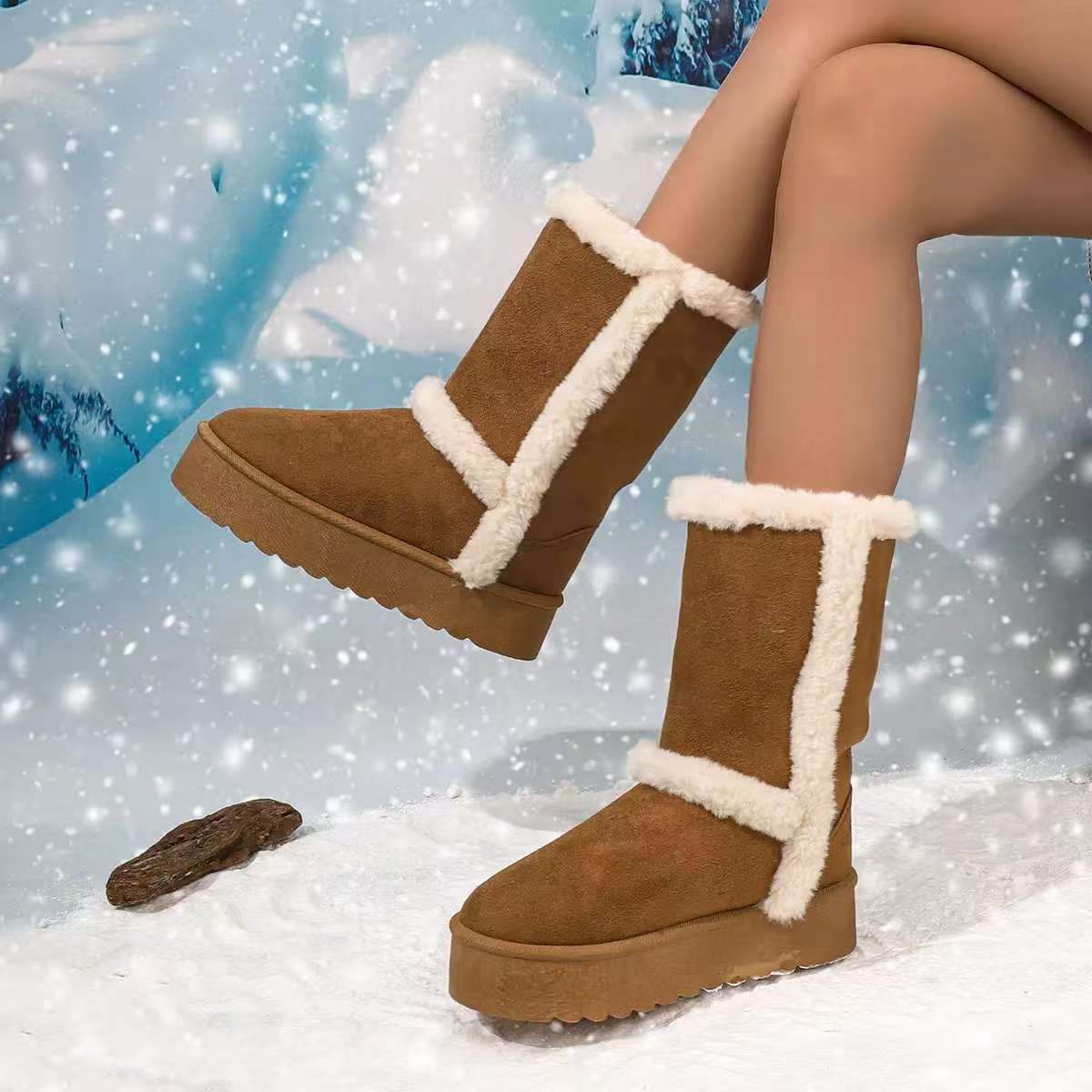 Women's Winter Thick And Warm Snow Boots With Added Fleece