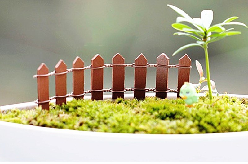 Small Wooden Fence Moss Micro Landscape Cake Baking Decoration