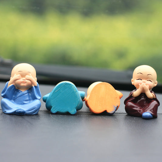 Four is not a small monk Shaolin Kungfu kid Small Shami car jewelry ornaments Gift practical ideas