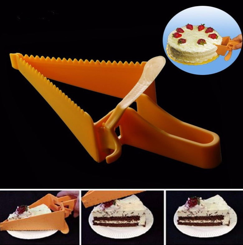 Creative Cake Cut Kitchen Practical Cake Triangle Cut Safety Plastic Shaped Knife