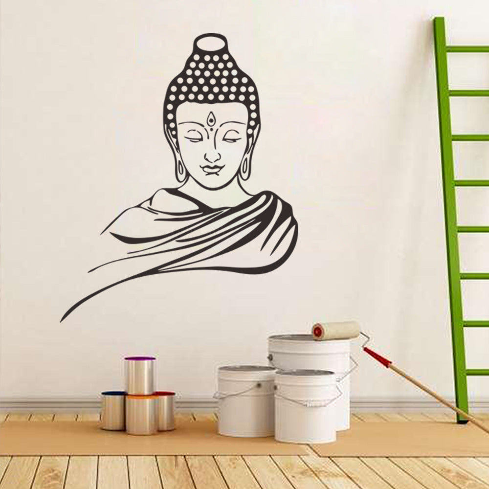 Living room buddhist wall sticker