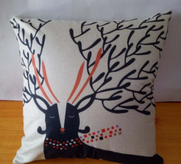 Cartoon Linen Backing Block Back Cushion