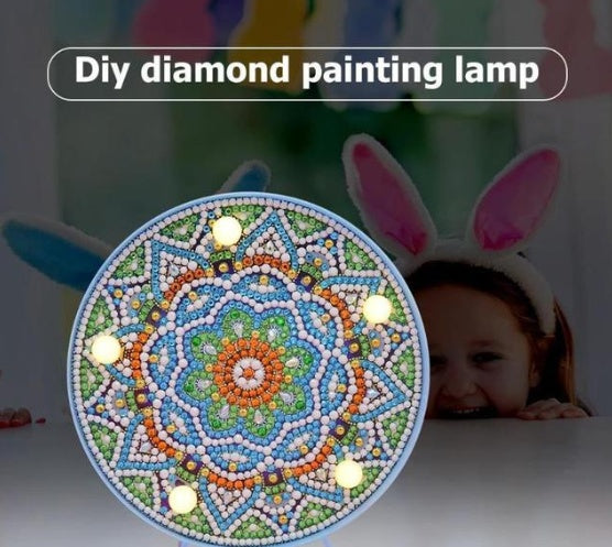 Diamond painting with small night light