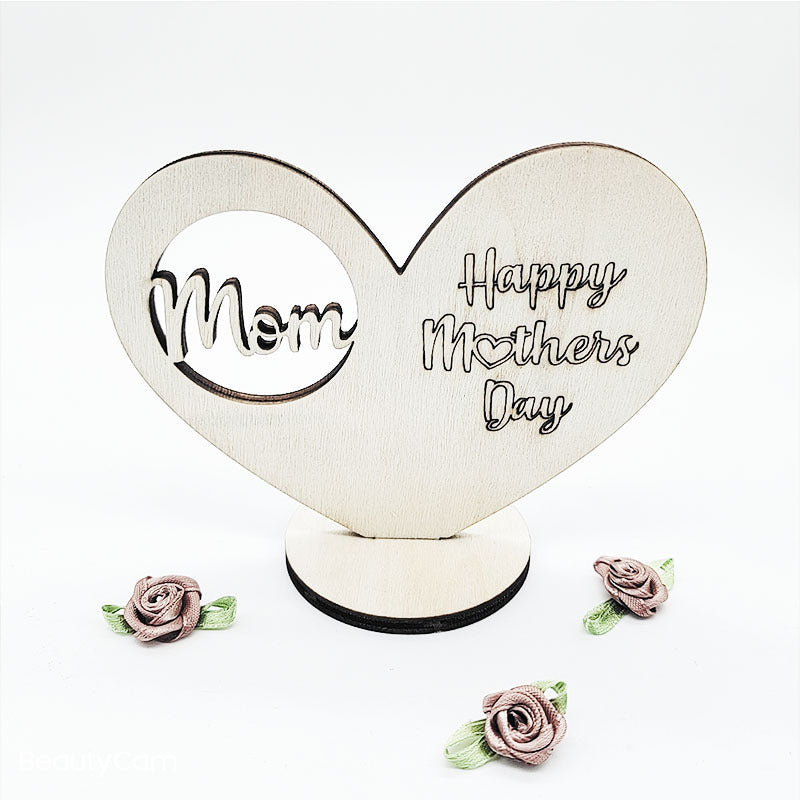 Mother's Day Home Decor Wooden Holiday Gift Creative Desktop Ornament