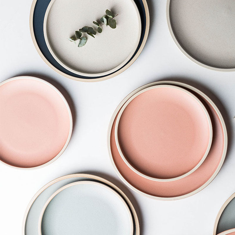 Pure color matte ceramic plate