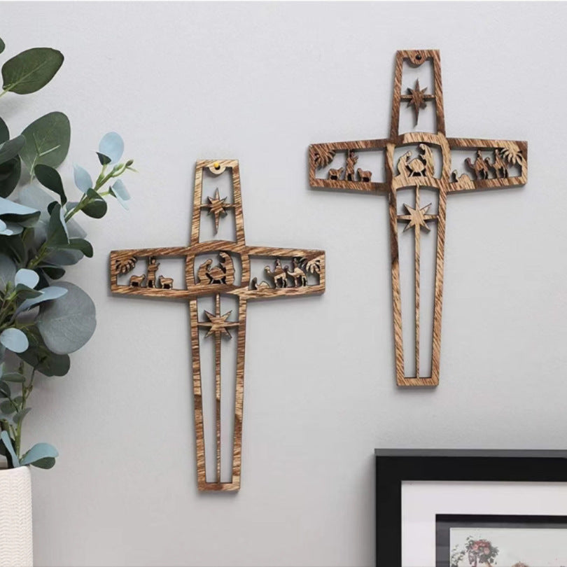 Creative Cross Pendant Wooden Craftwork