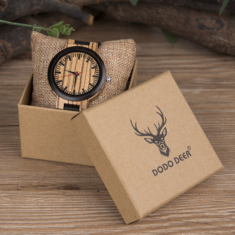 Wooden quartz watch