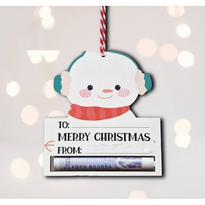 Christmas Wallet Hanging Wooden Decoration