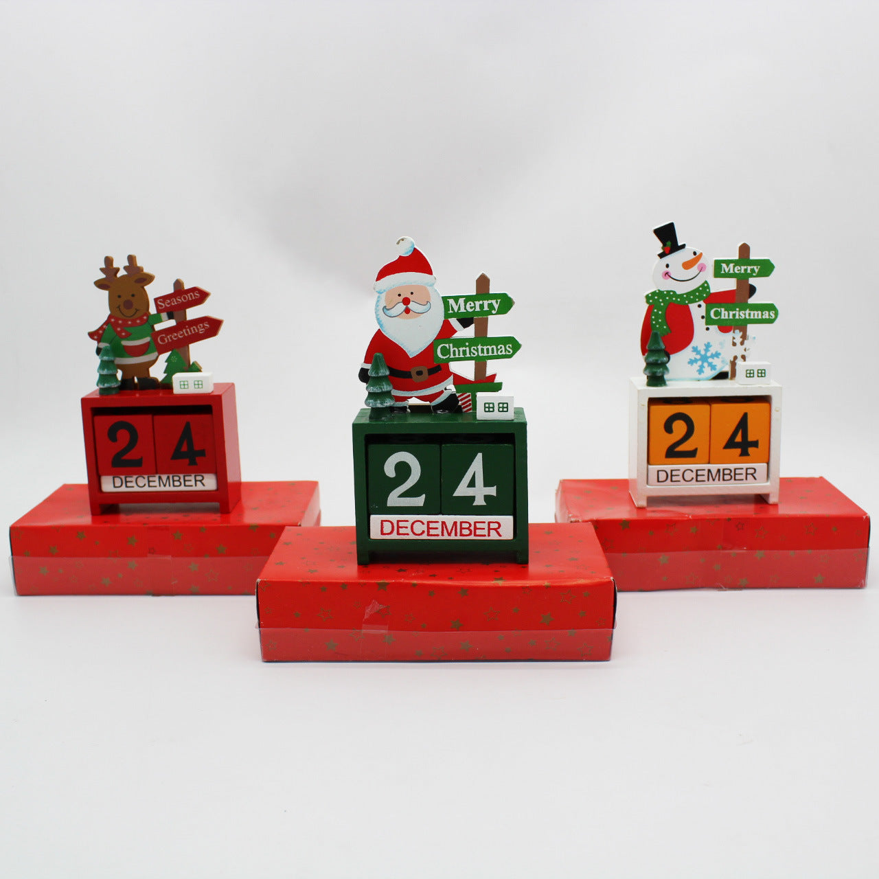 Christmas wooden calendar ornaments