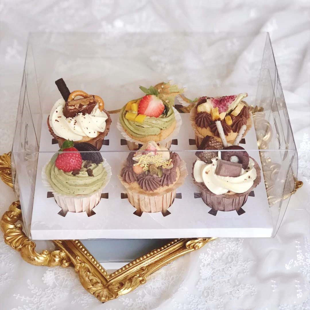 4 pcs 6 pcs cup cake packaging box