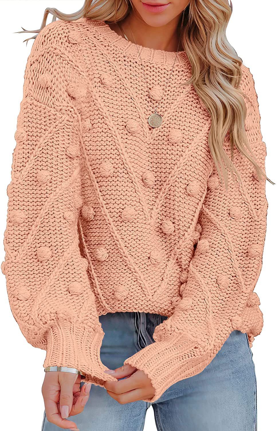 Wool Ball Sweater Loose Long Sleeve Pullover