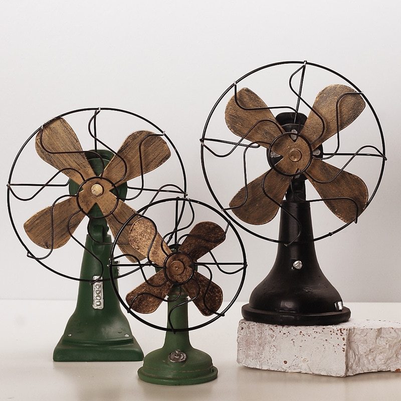 European style electric fan resin ornament