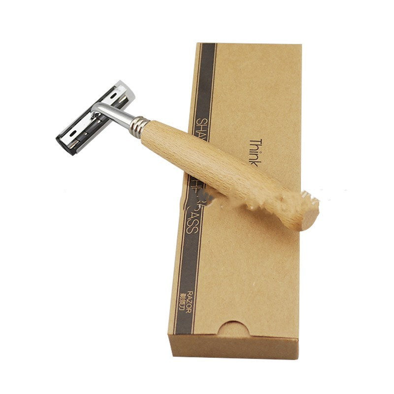 Wooden hand razor