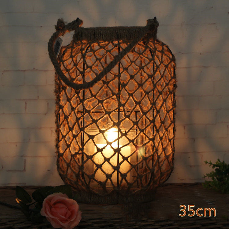 Hemp Rope Woven Lantern Garden Shade