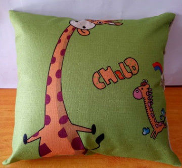 Cartoon Linen Backing Block Back Cushion