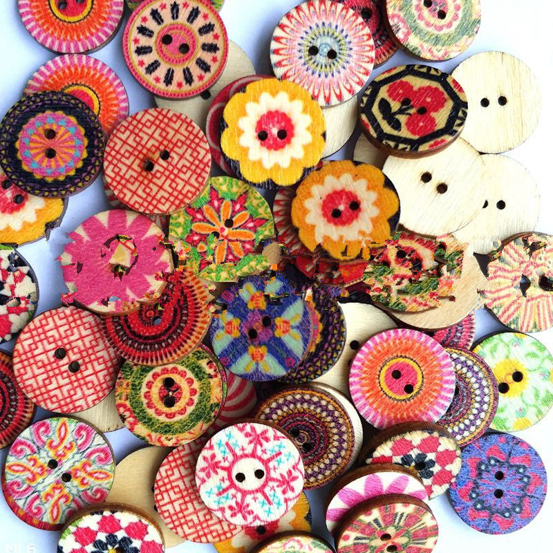 20mm laser cut wooden wood chip wooden buttons