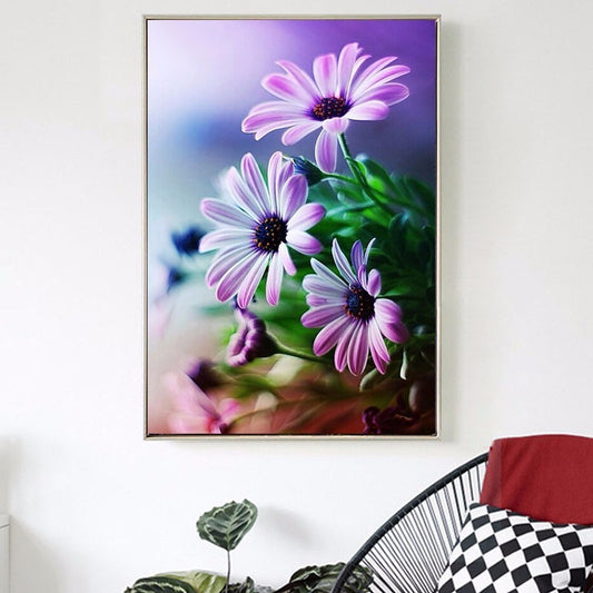 New Beautiful Purple Flower Diy 5D Diamond Painting Embroidery Cross Stitch Full Diamond Mosaic Picture Pasted Needlework Decor