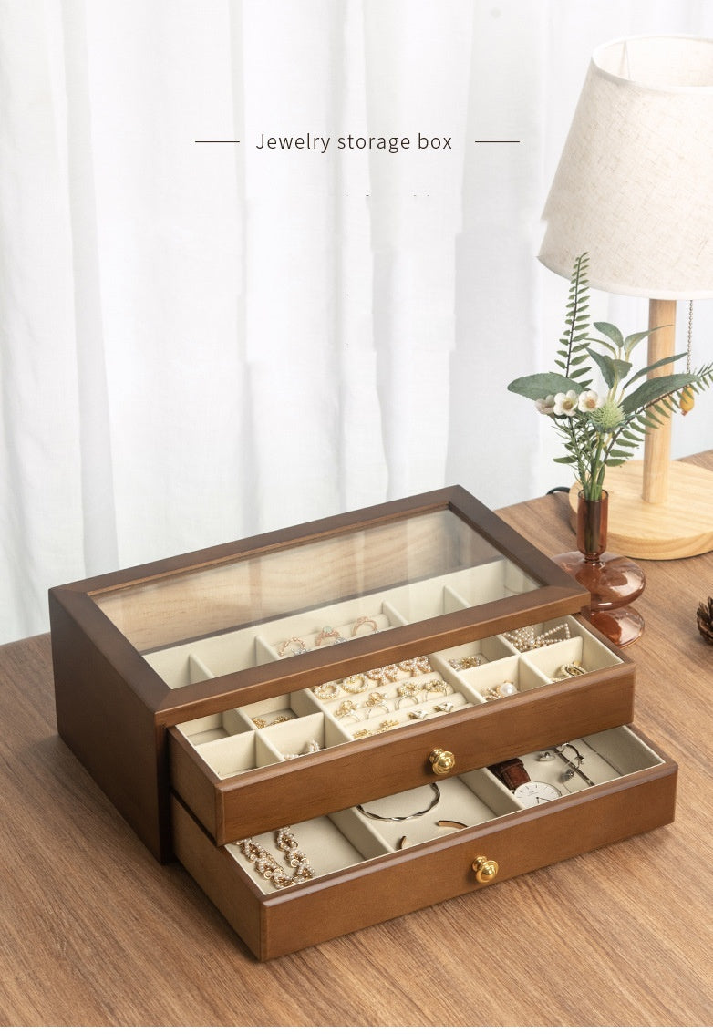 Jewelry Box Storage Box High-end Luxury Solid Wood Simplicity Multi-layer