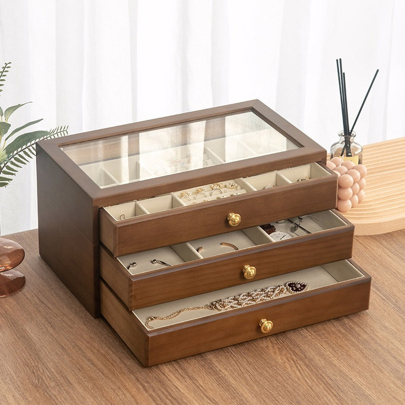 Jewelry Box Storage Box High-end Luxury Solid Wood Simplicity Multi-layer