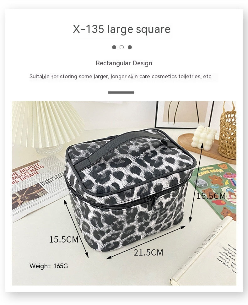 Internet Famous Leopard Print Cosmetic Storage Bag