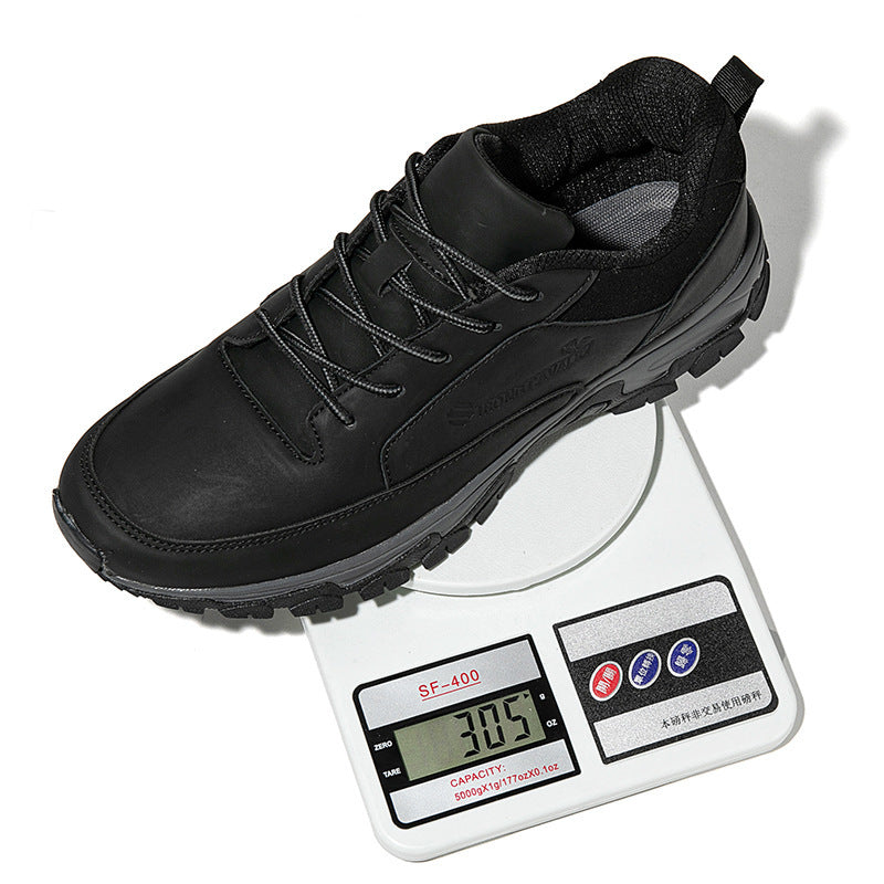 Leather Waterproof Men's Deodorant Casual Middle-aged And Elderly Running Plus Size Board Shoes