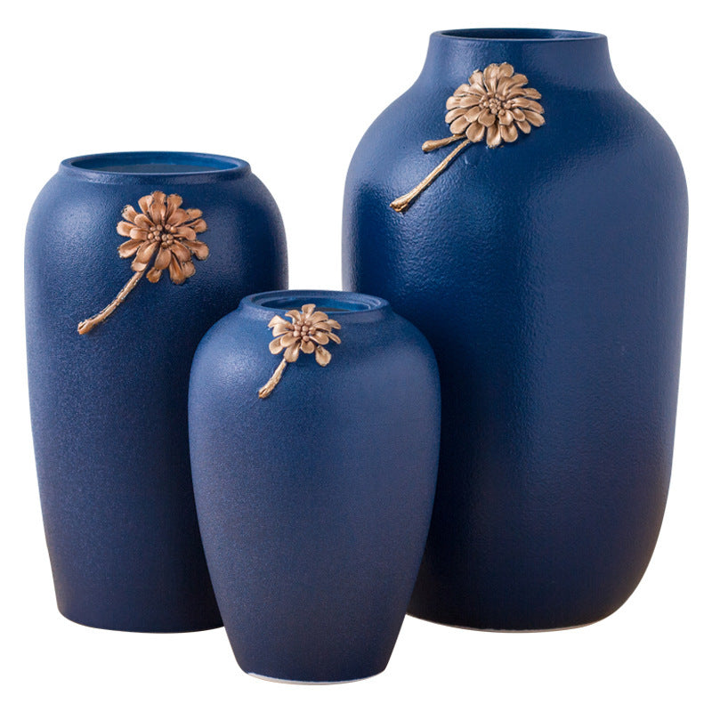 Blue ceramic vase