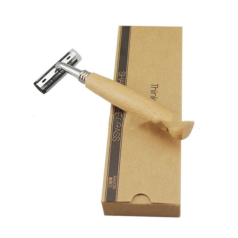 Wooden hand razor