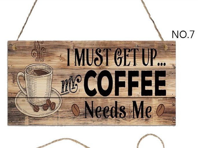 Coffee Signboard Wooden Hanging Sign