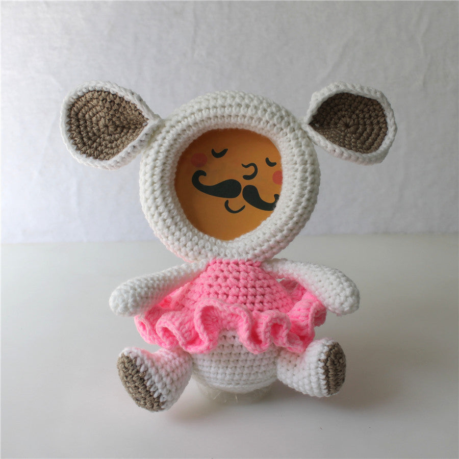 Merryia Handmade Squirrel Amigurumi Photo Frame Animal Stuffed Doll Picture Frame