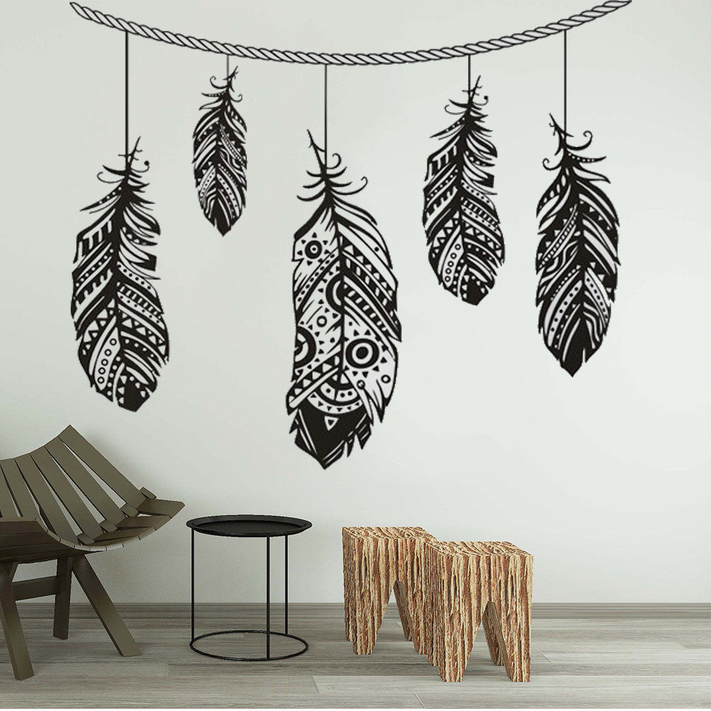 Creative minimalist feather wallpaper decoration